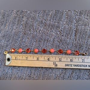 Gloria Vanderbilt Jewelry Bracelet Color Gold & Peach Stone